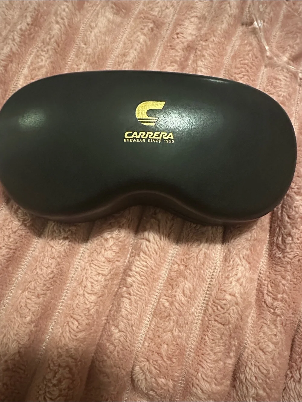 Carrera Black Sunglasses Case with Gold Emblem